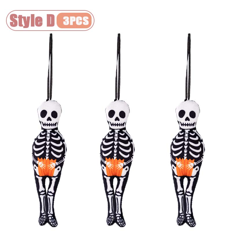 1-10PCS Halloween Hanging Decor Set Pumpkin Ghost Black Cat Skeleton Design for Home Wall Indoor Party Holiday Festival Decor