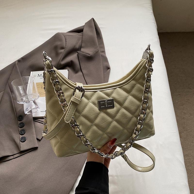 Rhombus Chain Bag Women's Spring and Summer  New Fashion Niche Shoulder Messenger Bag High-end Dumpling Bag