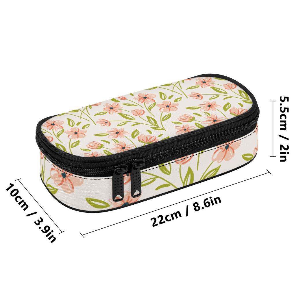 Pen Case Large Capacity Strong Polyester Fabric Zipper Closure with Mesh Pocket Removable Divider and Pen Slots for Classroom Use