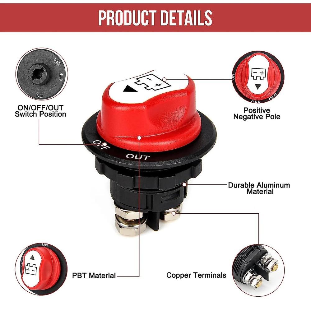 Battery Disconnect Switch Isolator 12v-32v On-off-out Battery Power Cut Off Kill Switch 100a Cont 150a Int Waterproof For Marine Boat Truck Rv Car Veh