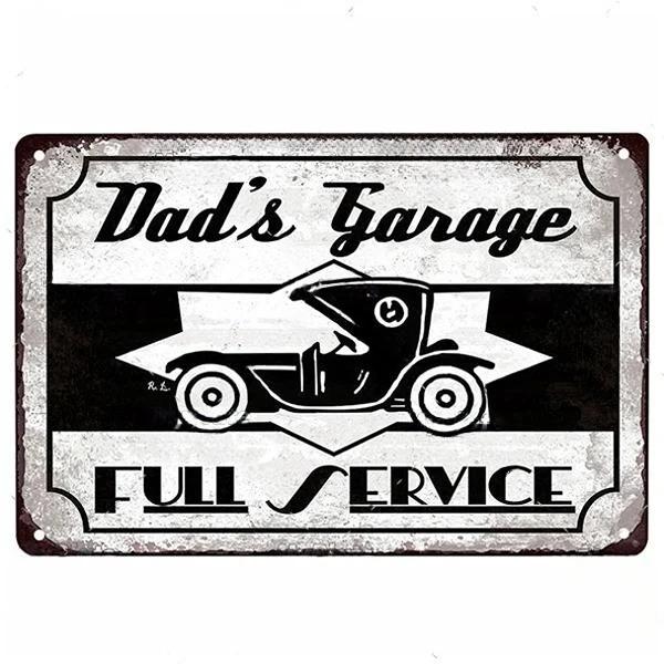 Vintage Dad's Garage Metal Tin Sign Decor Room Decoration Metal Plaque Garage Club Man Cave Bar Sign Poster Home Wall Decor