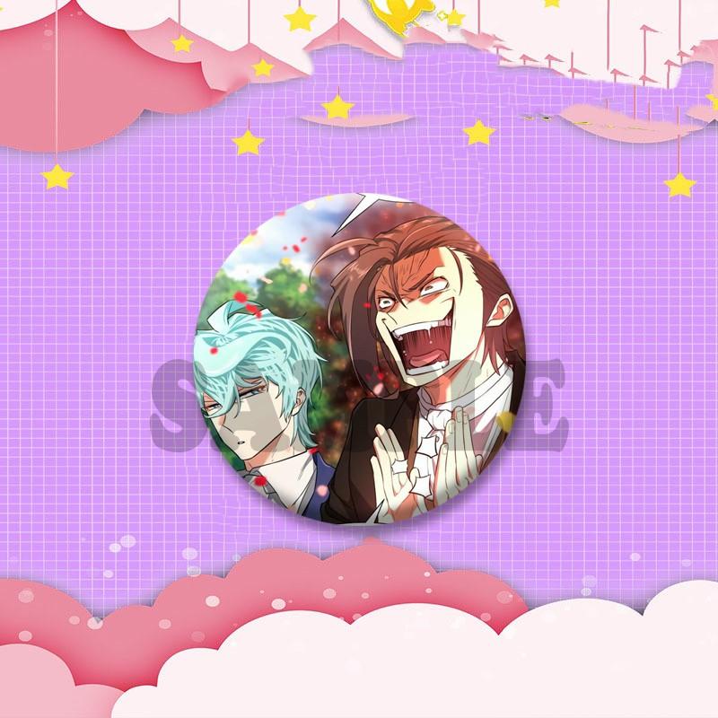 Korean BL Manhwa The Greatest Estate Designer Badges Cartoon Figure Button Brooch Round Lapel Pins Bag Hat Decor Friends Gifts