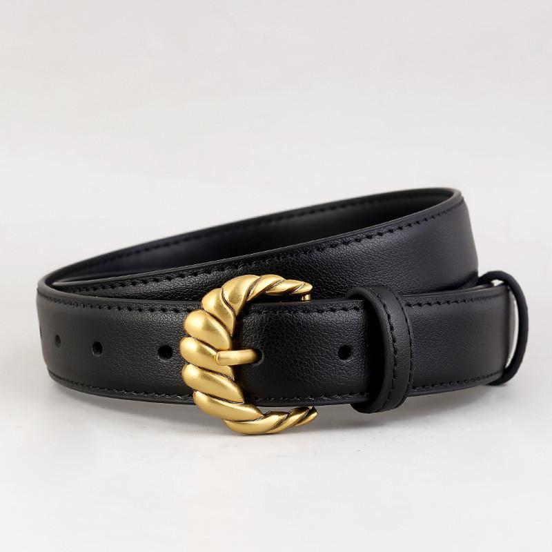 

Classic Leather Belt For Women With Nickelfree Buckle For Casual And Office Wear чёрный