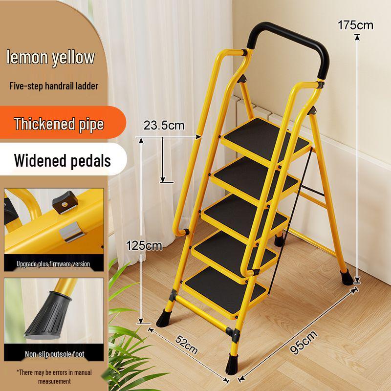 Folding Handrail Ladder with Extra Wide Pedals for Interior Use