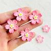 10 New Resin Pink Cherry Blossom Flat Back Flower Accessories Diy Jewelry Decoration Crafts A151