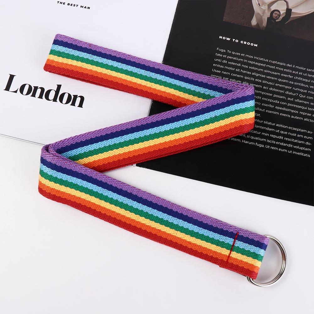 Dlouhý pánský opasek Nylonové plátno Pás na pas Nastavitelný Duhový plátěný opasek Dámský