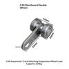 2Pcs 2 Wheel Slide Rail Pulley, Sliding Door Rail Crane C40 Suitable For 1-5/8 "Wide Channel Steel