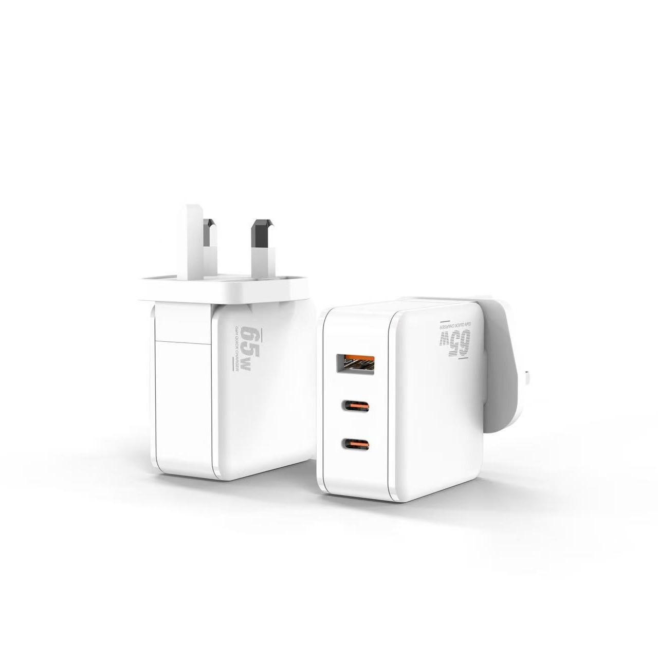 

Британское зарядное устройство GaN 65 Вт, белое, A+2C, мобильный телефон, планшет, быстрая зарядка PD, сертификация UKCA White 65W