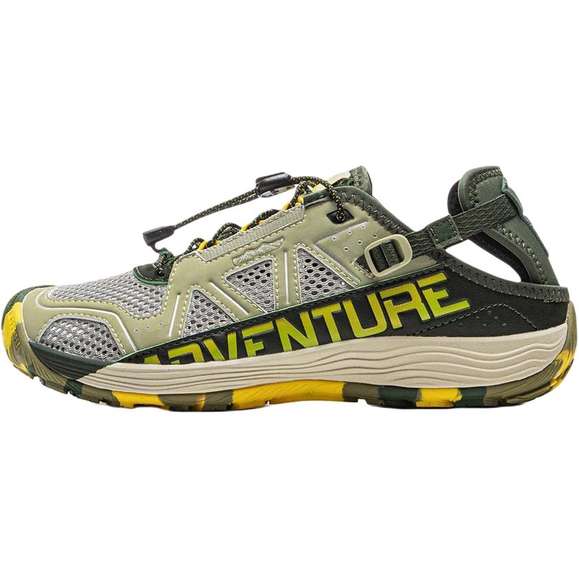 Li Ning Kids Outdoor Soft Comfortable Creek Shoes Non-Slip Wear-Resistant Low-Top Outdoor Shoes Kids Shoes Green YKEV012-3