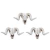 A84X-3X Creative Resin Sheep Head Skull Head Wall Hanging 3D Animal Longhorn Sculpture Figurines Crafts Horns