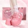Fashion Fashion womens boots Platform Boots Women Spring Autumn PU Trifle Base Pink Lolita Shoes Round Toe Solid High Heels Gothic Shoes