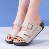 Fashion Walking Shoes Ladies Non-Slip Wedge Open Toe Beach Sho Summer Thick Bottom Half Slipper Sandals Women Outdoor Breathable