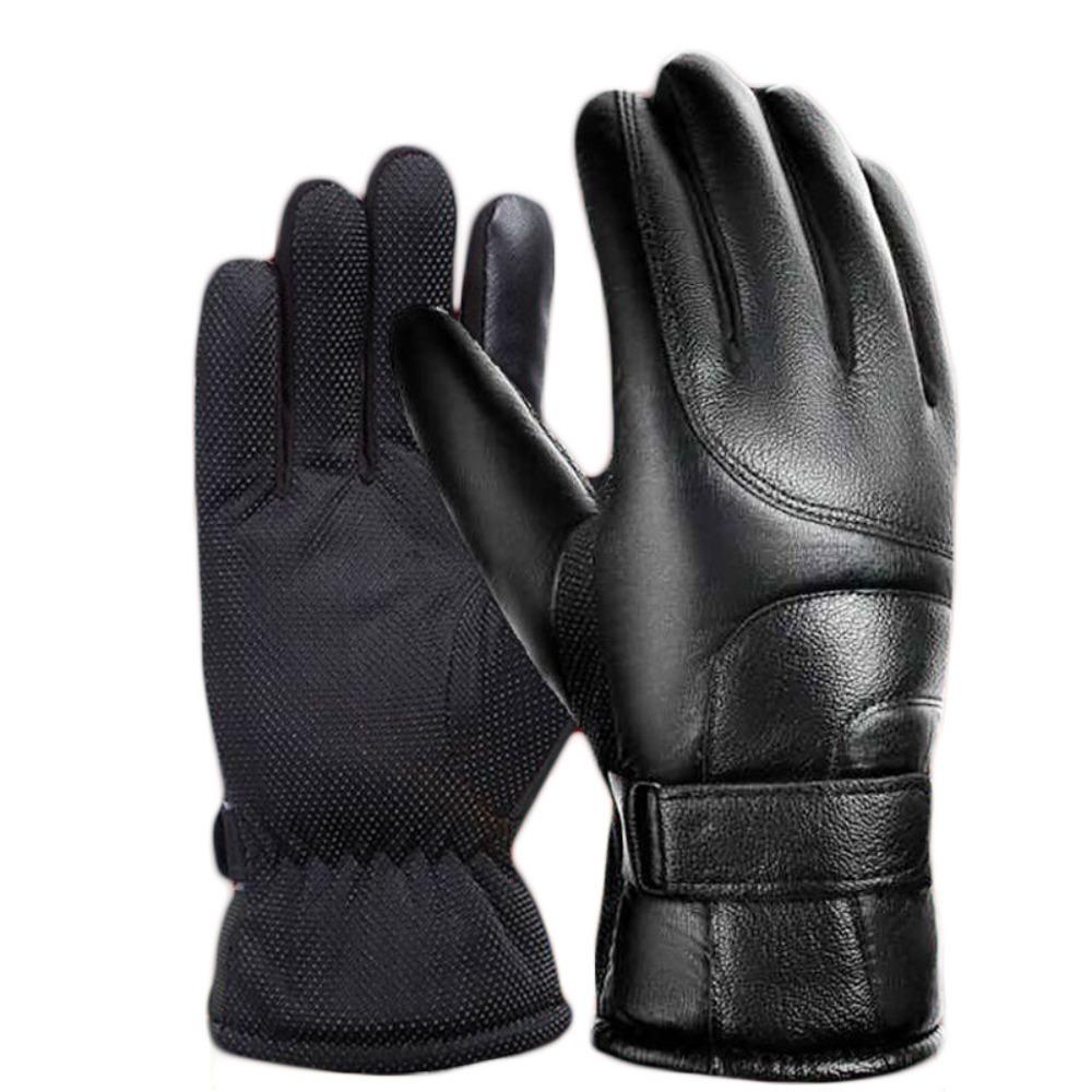Motorcycle Gloves Mens Winter Piled Thickened Warm Windproof Cold Non-slip Big Seven Outdoor Riding Cotton Gloves