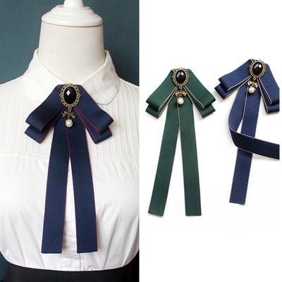 Schleife Fliege Damen Unisex Kristall Perle Broschen für Frauen Korsage Krawattennadel Anzüge Kleidung Kragen Accessoires