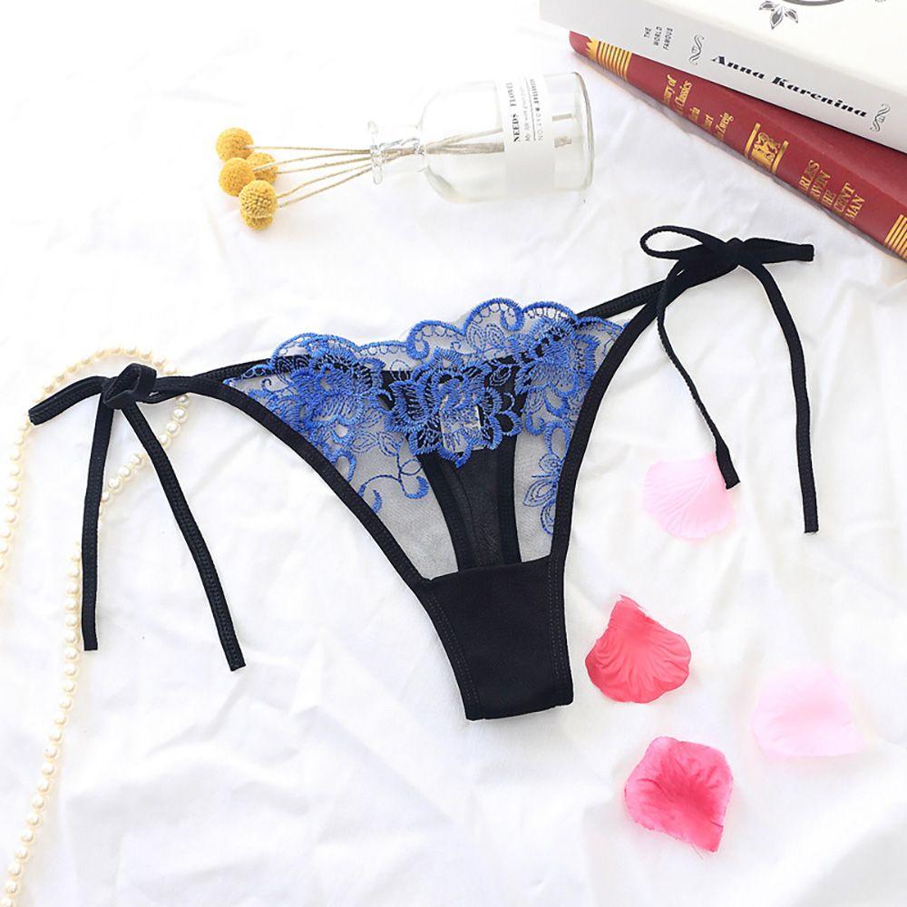 Sexy Women Lingerie Transparent Embroidery Low Waist Panties Brief Panty Underwear