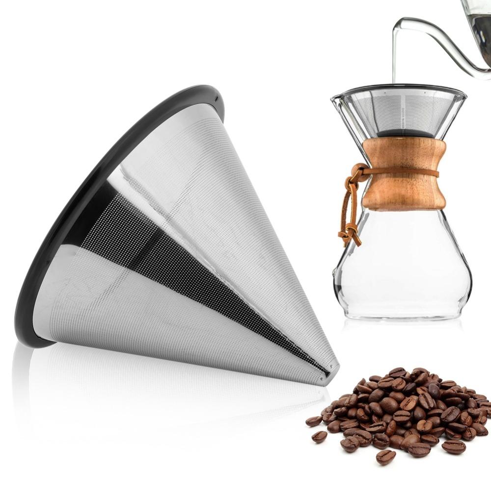 Metal Base Coffee Dripper Stainless Steel Coffee Mesh Strainer  Single Cup Brewing