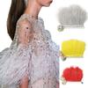 Feather1 Meter Fluffy Ostrich Feather Satin Trim Cloth Sideband 8-10cm Ribbon Fringe Suitable for Skirts / Dresses / Apparel Party DIY