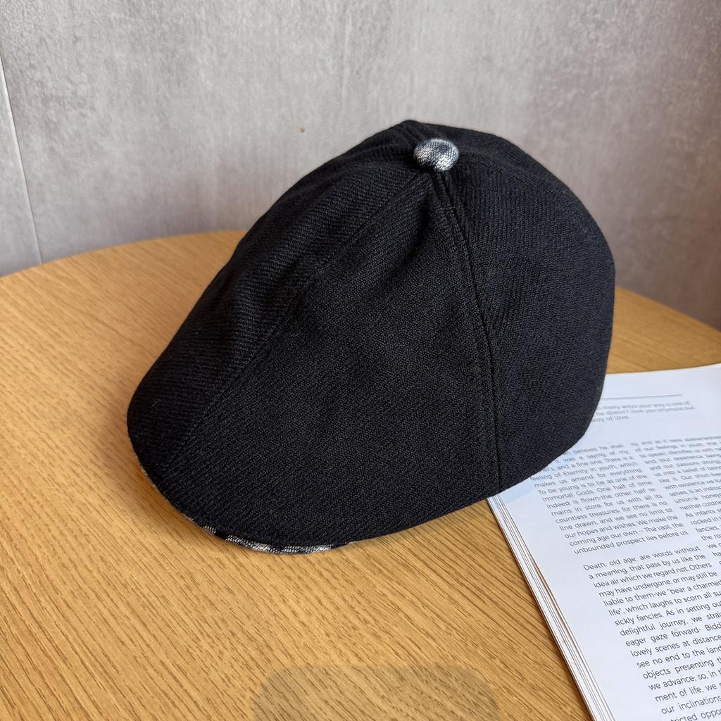 Stylish Cap Newsboy Women Casual Breathable Beret Hat With Plaid Wide Brim