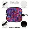 2D-Abstract Colorful Fractal Swirl Pattern Sunglasses Case, Protective Zipper Eyeglasses Holder, Portable Travel Eyewear Pouch for Women Men Gift