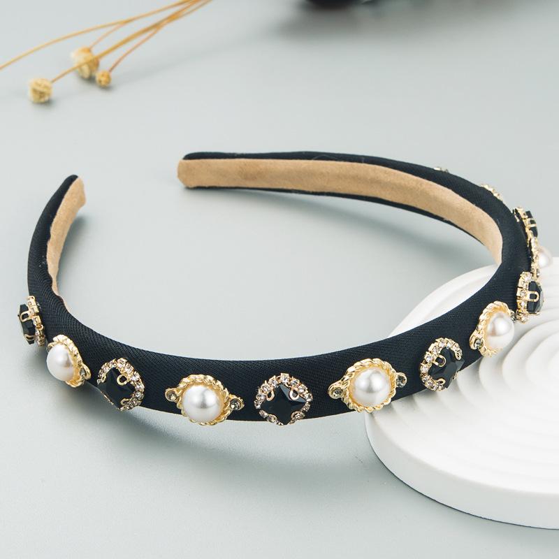 Women's Hairband Shiny Pearl Baroque Thin Sponge Head Band Simple Thin Edge Headwear