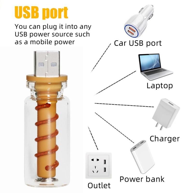 Car USB LED Spiral Filament Touch Dimming Bulb 5V Retro LED Bulbs 1W Night Light Camping Incandescent Decorative LED Lighting