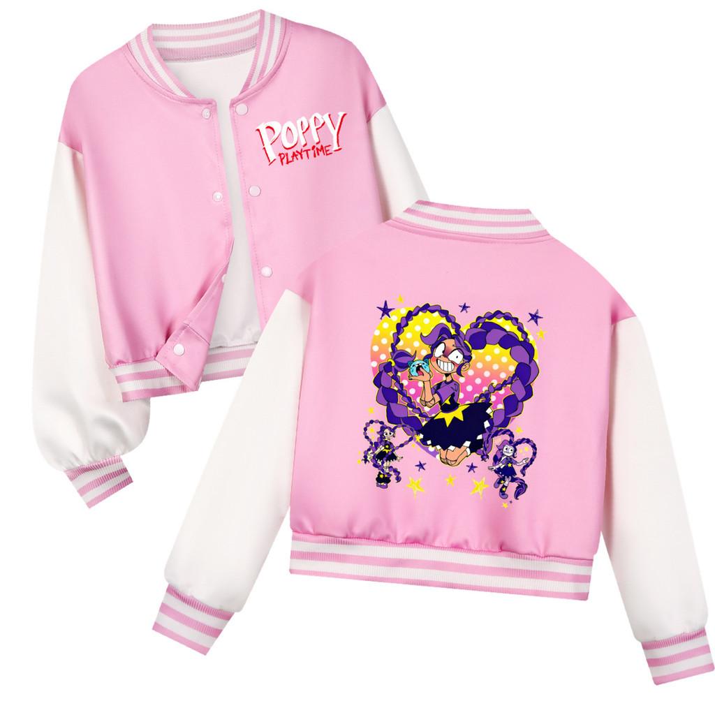 

5598 Anime Cartoon Lily Lovebraids Printed Casual Long Sleeves Baseball Jacket Coat For Kids Girls 160cm рожевий