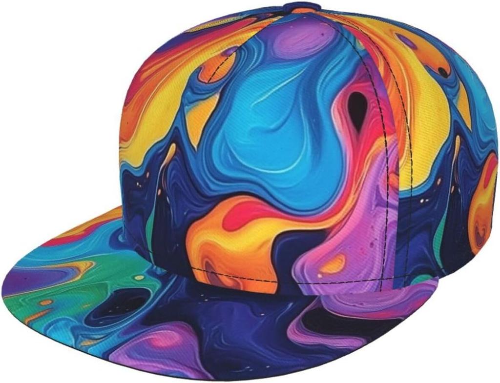 Romantic Pink Heart Patterned Snapback Cap Baseball Cap Men Women Cats Adjustable 3D Printed Snapback Flat Bill Hip Hop Hat
