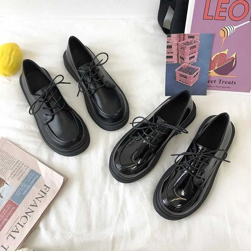 Black Small Leather Shoes Women's Japanese Jk Shoes Spring New British Style Versatile Retro Flat Shoes