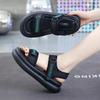 High sense fashion casual bread sandals women's 2025 summer new platform Velcro beach shoes muffin Roman shoes