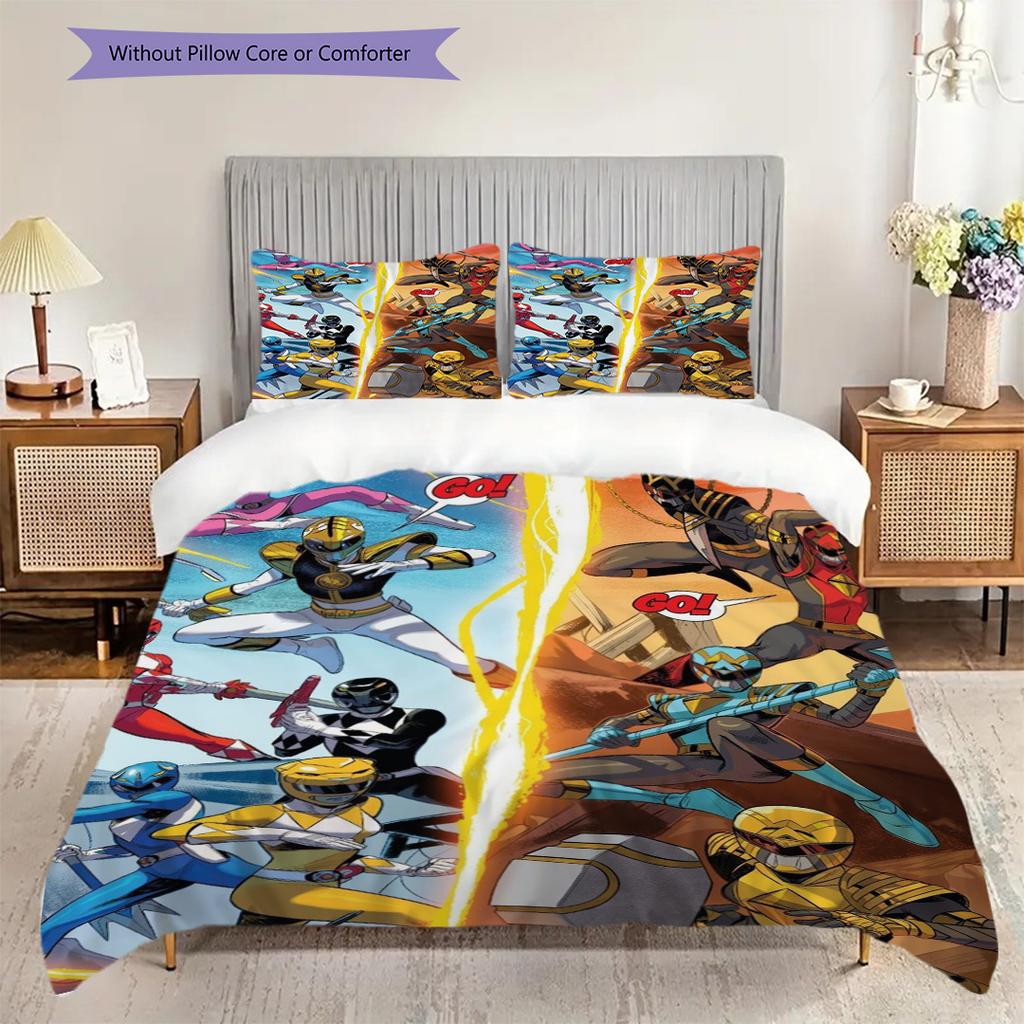 Green Ranger Helmet Power Protection Threepiece Set 1 Duvet Cover 2 Pillowcase Without Core Duvet Cover And Pillowcase Bedding Set