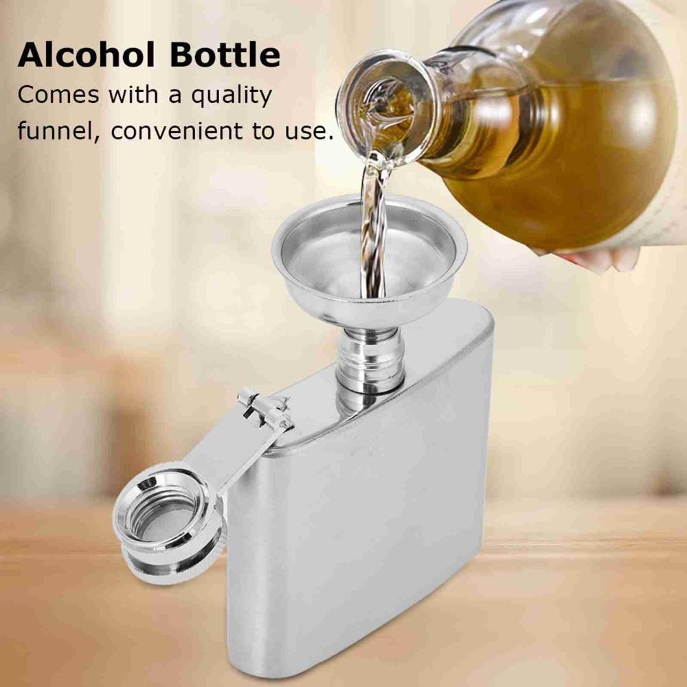 2 Piece Set Portable Whiskey Flask Leak Proof Wine Flask Elegant Hip Flask  Outdoor 2OZ