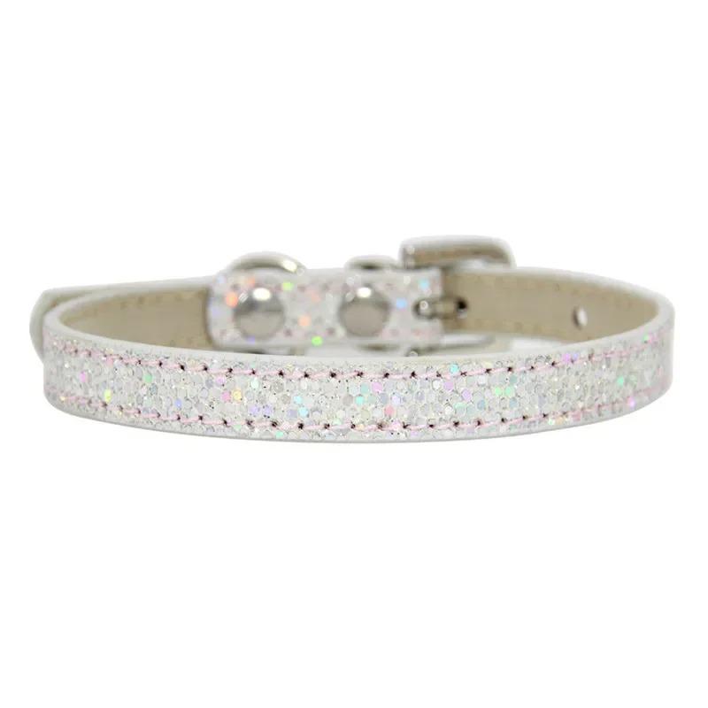 Rhinestones Small Dog Cat Collar Leather PU Adjustable Pet Collar Luxury Decoration Necklace for Kitten Puppy Chihuahua Supplies