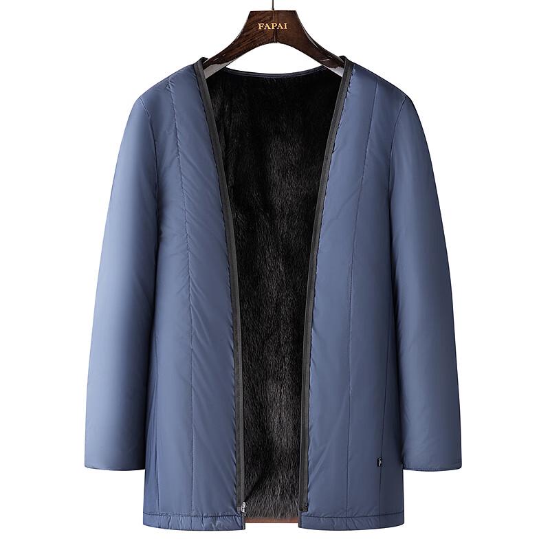 FAPAI Men's Detachable Pure Cashmere Lined Overcoat