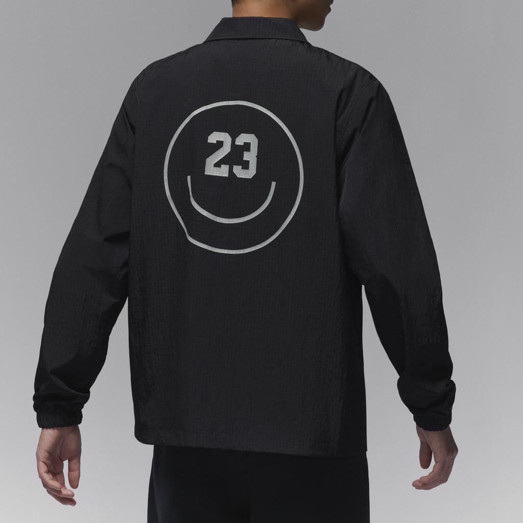 Jordan Kurtka męska z długim rękawem, z kołnierzykiem polo, nadrukiem liter i cyfr, zapinana na zamek błyskawiczny, czarna HJ3964-010