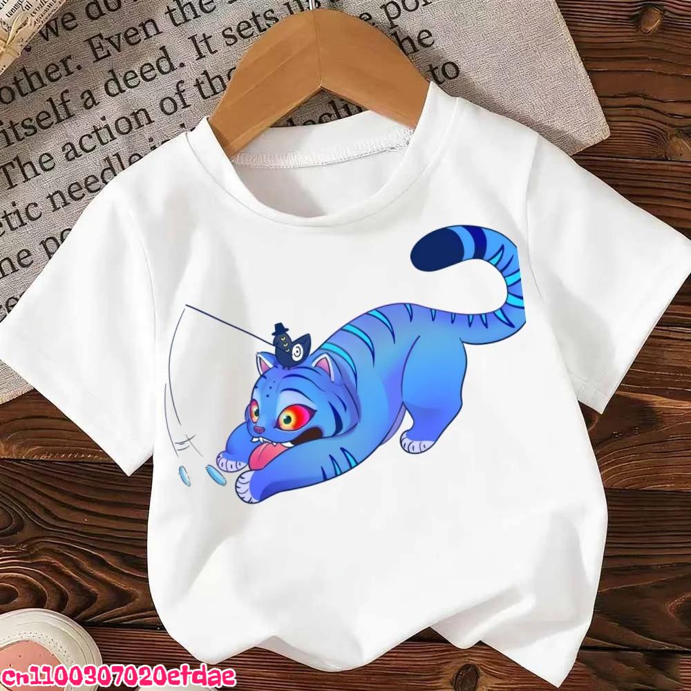 Demon Hunters Kpop T-shirt Girls Boys Short Sleeve Purple Tee Anime Children's Clothing Huntrix Tiger Harajuku Tops Tshirt Gifts