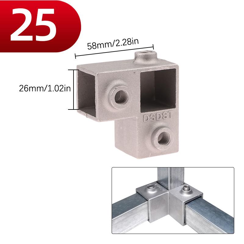 

1 шт. Соединительный элемент для квадратной трубы Алюминиевый сплав Колено Тройник Фиксированный соединитель для квадратной трубы Стойка для хранения