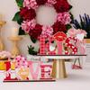 Wooden Art Craft Valentine Day Wooden Decorations Lip Love Heart Wooden Letter Ornaments  Table