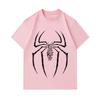 Men's 100% Cotton Short Sleeve Crew Neck T-shirt, Classic Spider Silhouette Print With Inspirational Lettering Graphic Casual Comfortable Lightweight