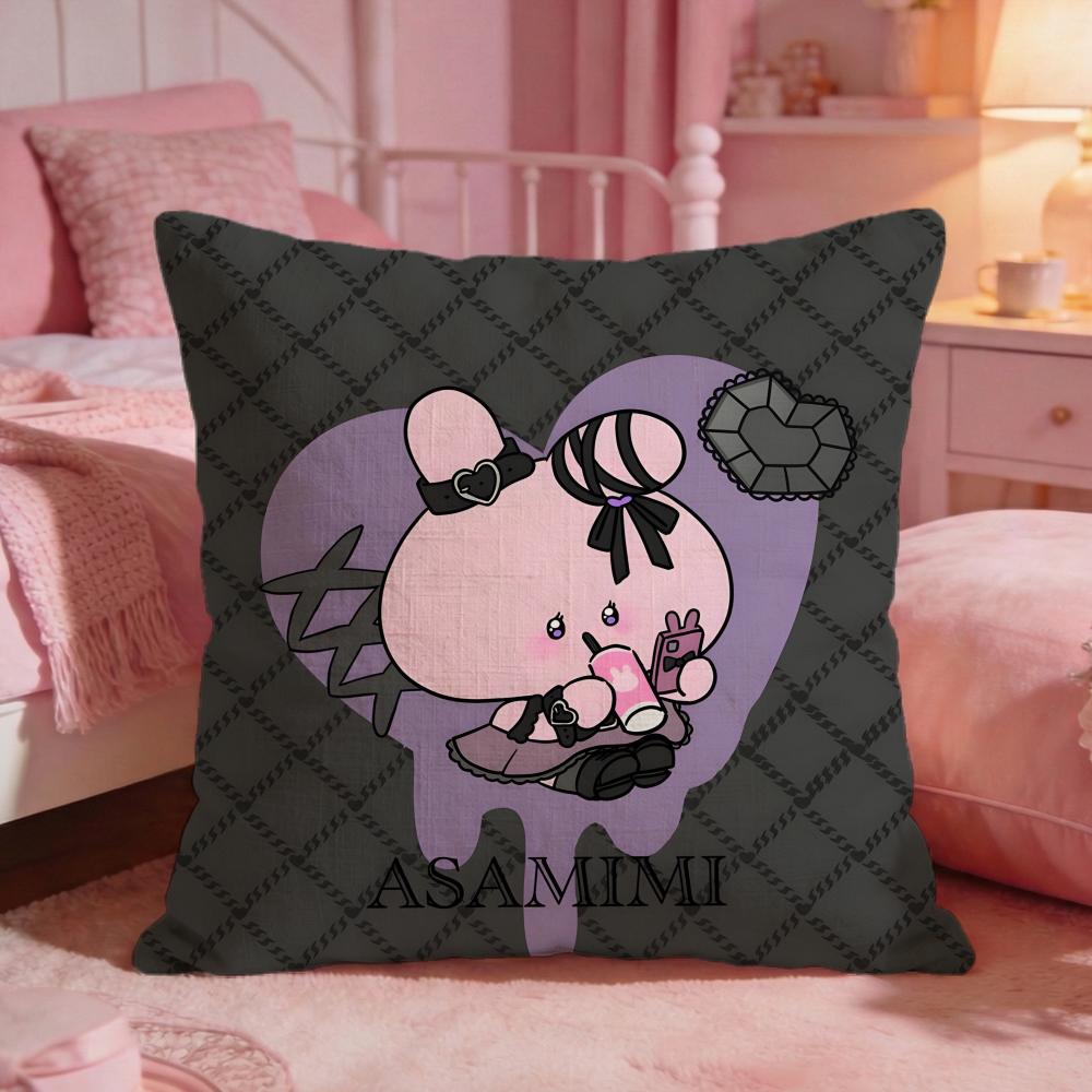 Asamimichaan AAsleeps Cute Cushion Cover Premium Comfort Reversible Pillow Cove Two In One Design For Any Room  Car Interior