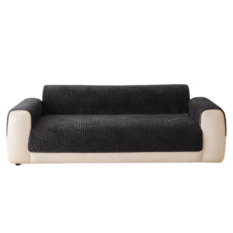 1PC Plush Thickened Sofa Cushion Autumn and Winter Fixed Anti-slip Anti-cat Scratch In-line One-piece Cushion Cover Towel