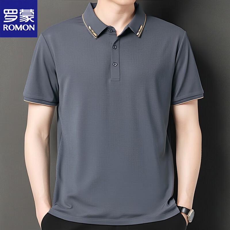 ROMON Men s Summer Business Casual Polo T-Shirt 3XL
