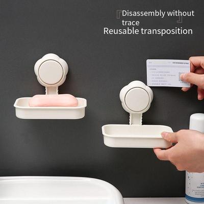 Bathroom Soap Dish Without Punching Suction Cup Wall-mounted Bathroom Wash Single and Double Layer Drain Rack for Home Use