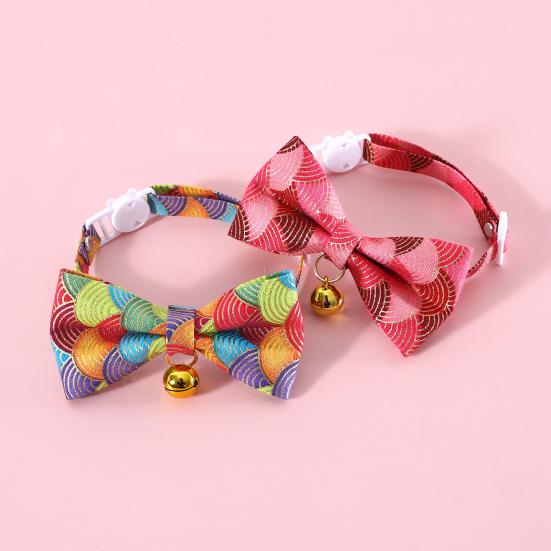 Kitten Collar Adjustable Safety Buckle Lovely Printed Bow Charm Dress Up Neck Jewelry Pet