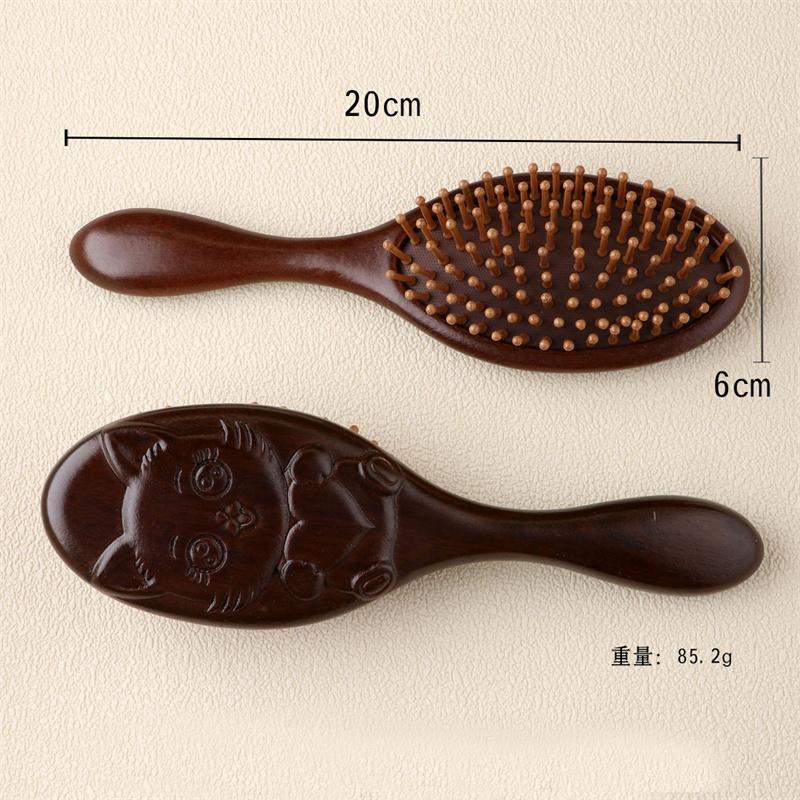 

BEPAN Sandalwood Hand Carved Air Cushion Comb with Bamboo Teeth Oval Scalp Massage Brushes Scalp Massage Deep Penetration Styling Comb