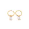 Stylish And Simple Women'S Ear Jewelry, High-End 18K Gold Titanium Steel Rectangular Zircon Earrings Batch