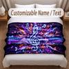 Music General Theme Soft Blanket Personalized Custom Name Text Print Warm Blanket Home Sofa Bedroom Decor