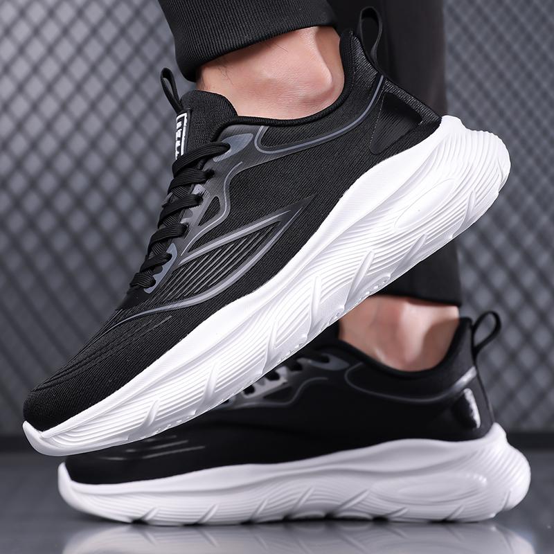 Mens Running Shoes Summer Outdoor Mesh Breathe Flat Sneakers Lightweight Wear-resistant Comfortable Casual Tennis Shoes for Man