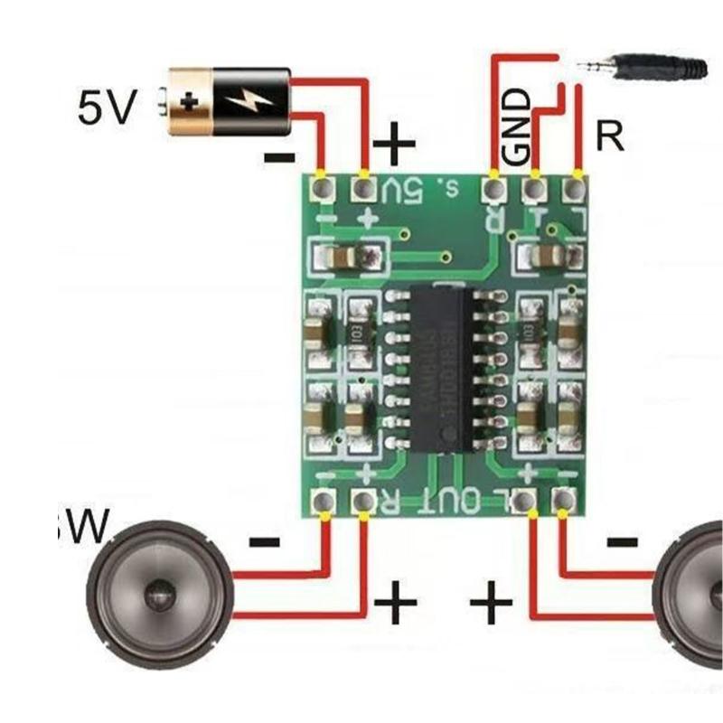 Pack of 10pcs PAM8403 Mini Digital Power Amplifier Module Board 2x3W Class D 2.5-5V Input with USB Power Supply