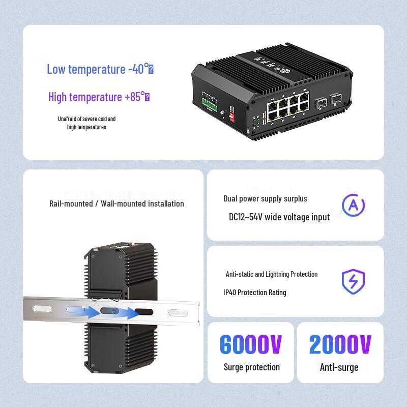 Zhongke Optoelectronics Industrial 10-Gigabit Fiber Optic Network Switch