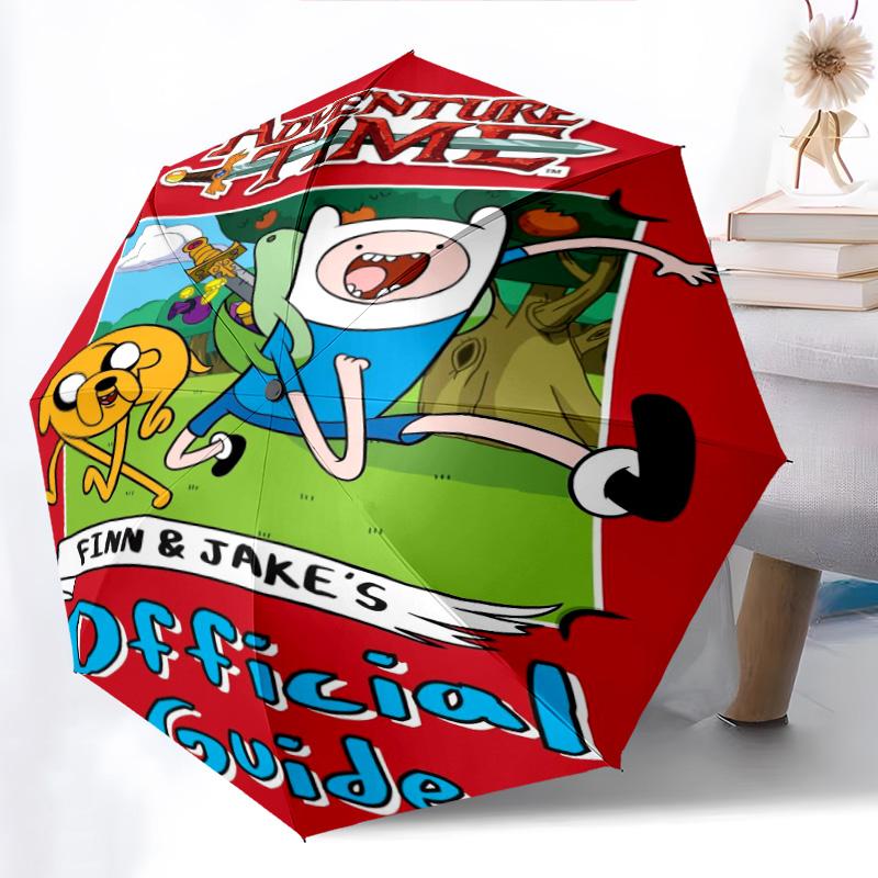 Adventure Time Friendship Automatic Umbrella - Suitable Travel Outdoor Portable Umbrella Birthday Gift Daily Essentials